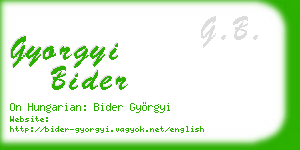 gyorgyi bider business card