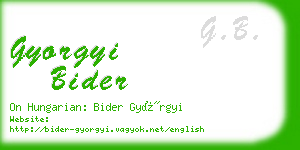 gyorgyi bider business card